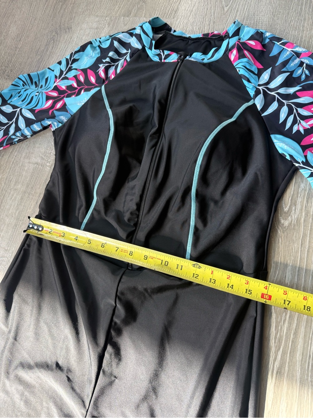 Women’s Rash Guard Full Body Swim Suit One Piece Long Sleeve Pants Floral - Picture 7 of 11
